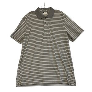 Izod Golf Gray & White Stripe Polo Size Large​